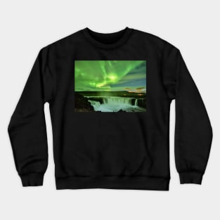 The Dance of the Aurora and the Waterfall Crewneck Sweatshirt